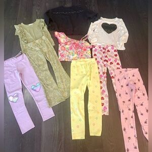 Girls Mixed Tops & Leggings Set, Sizes 7-8, 8 & 9, Zara, H&M, Cat & Jack